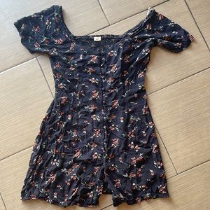 Black floral Short dress